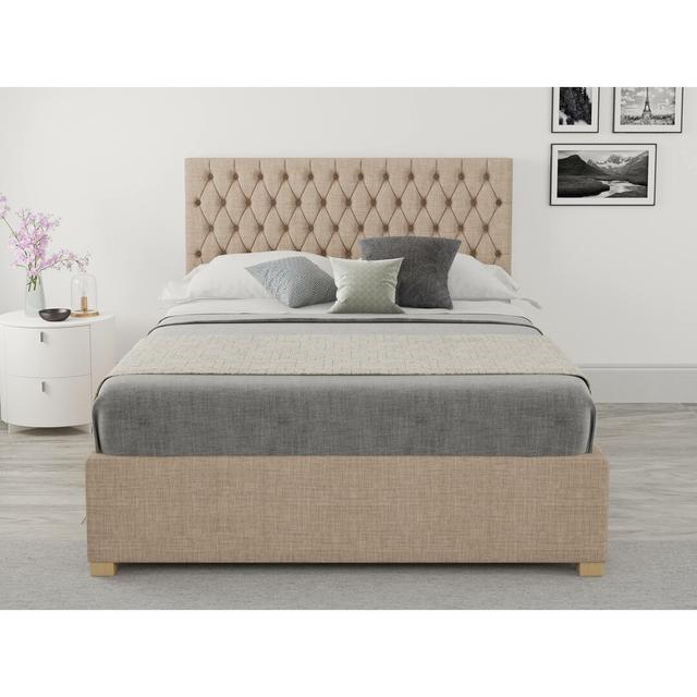 Central City Upholstered Ottoman Bed Brambly Cottage Mattress Size: Double (4'6), Colour: Mink on Productcaster.