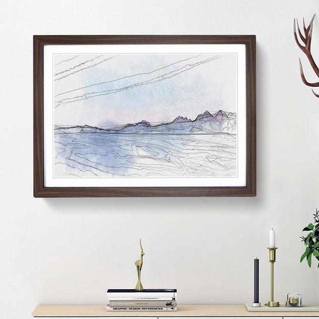 Mountains in Plose Italy in Abstract - Picture Frame Graphic Art Print on MDF East Urban Home Size: 48cm H x 65cm W x 2cm D, Frame Option: Walnut Fram on Productcaster.