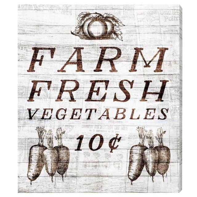 Farm Fresh Vegetables - Wrapped Canvas Advertisement Print East Urban Home Size: 51cm H x 43cm W x 4cm D on Productcaster.