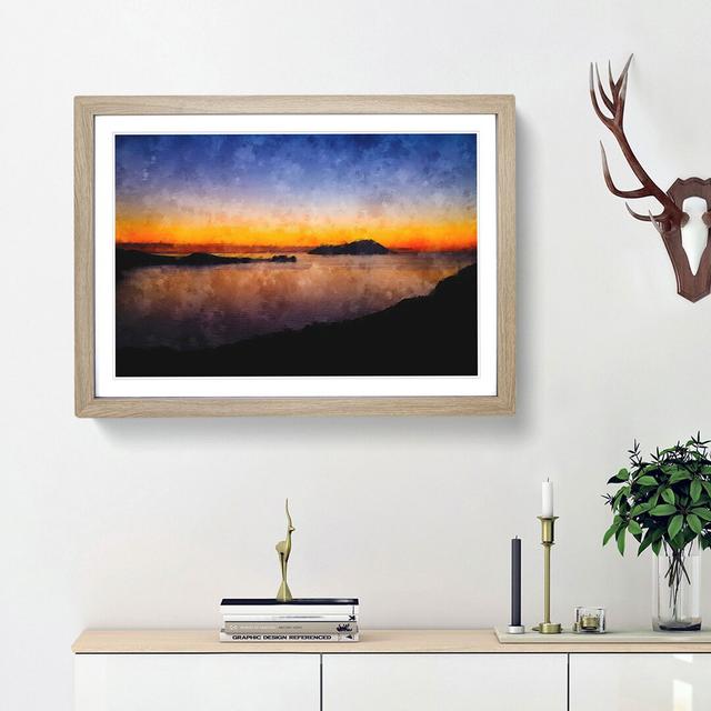 Sunset in Kythnos Greece - Picture Frame Painting Print East Urban Home Size: 24cm H x 33cm W x 2cm D, Frame Option: Oak Framed on Productcaster.