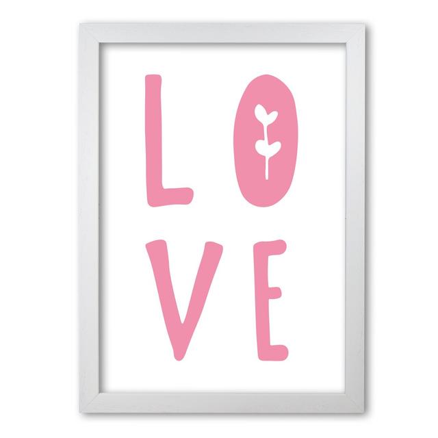 Love - Print East Urban Home Format: White Grain Frame, Size: 60 cm H x 42 cm W x 5 cm D on Productcaster.