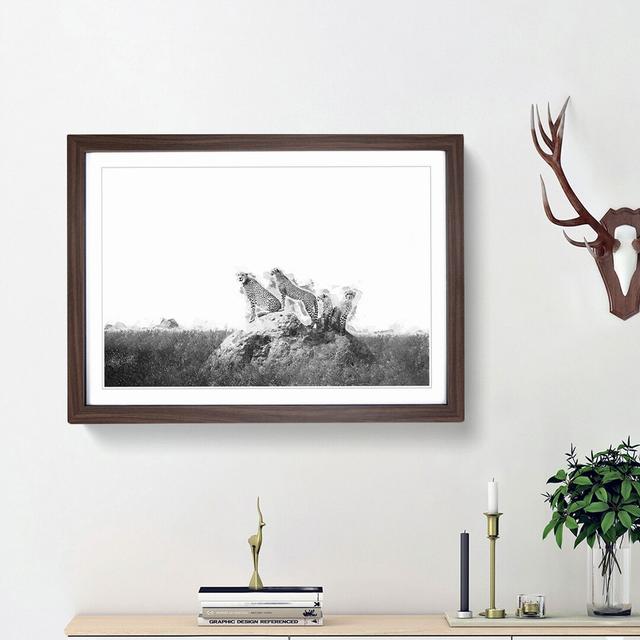 Family of Cheetahs - Picture Frame Graphic Art Print East Urban Home Size: 60cm H x 91cm W x 2cm D, Frame Option: Walnut on Productcaster.