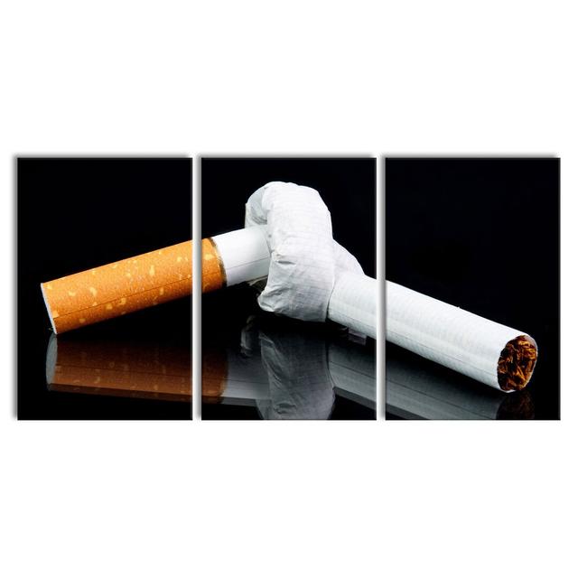 Knotted Cigarette 3-Piece Photograph Set on Canvas East Urban Home Size: 120cm H x 240cm W on Productcaster.