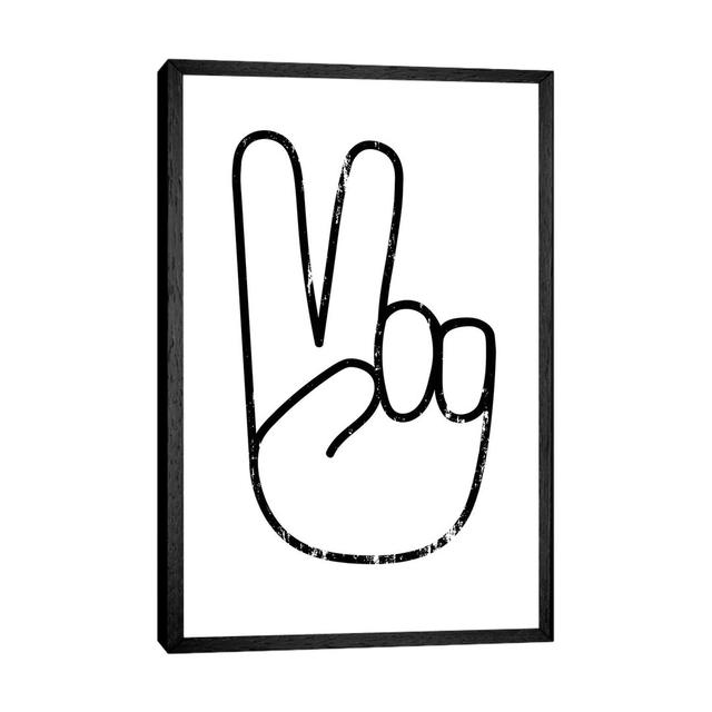 Peace Sign - Print on Canvas Ebern Designs Size: 101.6cm H x 66.04cm W x 3.81cm D, Format: Black Framed on Productcaster.