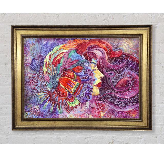 Pink Pattern Woman - Print Bright Star Size: 84.1cm H x 142.2cm W x 8cm D on Productcaster.