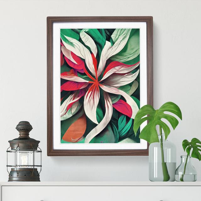 Flowers Abstract No.4 - Picture Frame Graphic Art Marlow Home Co. Size: 46cm H x 34cm W, Frame Colour: Walnut on Productcaster.