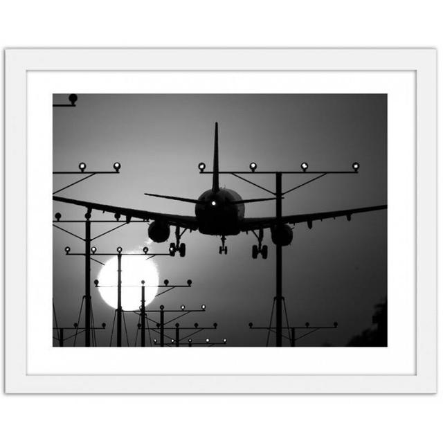 Gerahmtes Poster Aircraft Landing ModernMoments Größe: 70 cm H x 100 cm B x 3 cm T on Productcaster.