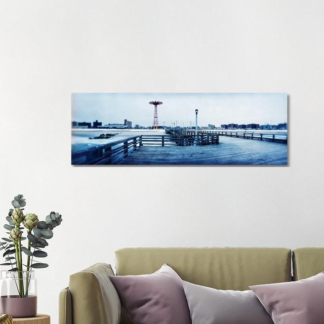 City in Winter, Coney Island, Brooklyn, New York City, New York State, USA - Wrapped Canvas Panoramic Photograph Ebern Designs Size: 40.64cm H x 121.9 on Productcaster.