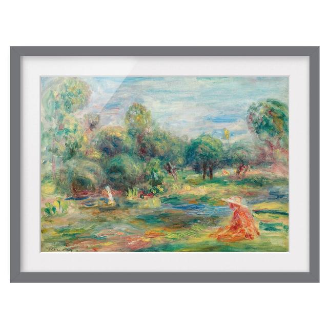 'Landscape at Cagnes' by Auguste Renoir - Picture Frame Art Print on Paper East Urban Home Size: 50cm H x 70cm W, Frame Options: Matt grey on Productcaster.