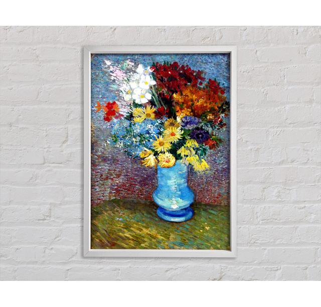 Van Gogh Flowers In A Blue Vase Framed Print Rosalind Wheeler Size: 59.1cm H x 84.1cm W x 3.3cm D on Productcaster.