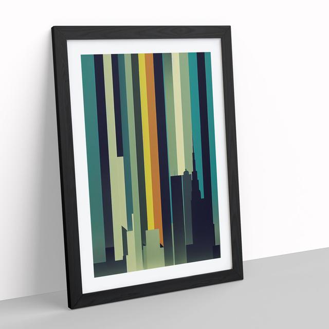 An Enchanting City Skyline Abstract - Picture Frame Graphic Art Metro Lane Size: 46cm H x 34cm W x 2cm D, Frame Colour: Black on Productcaster.