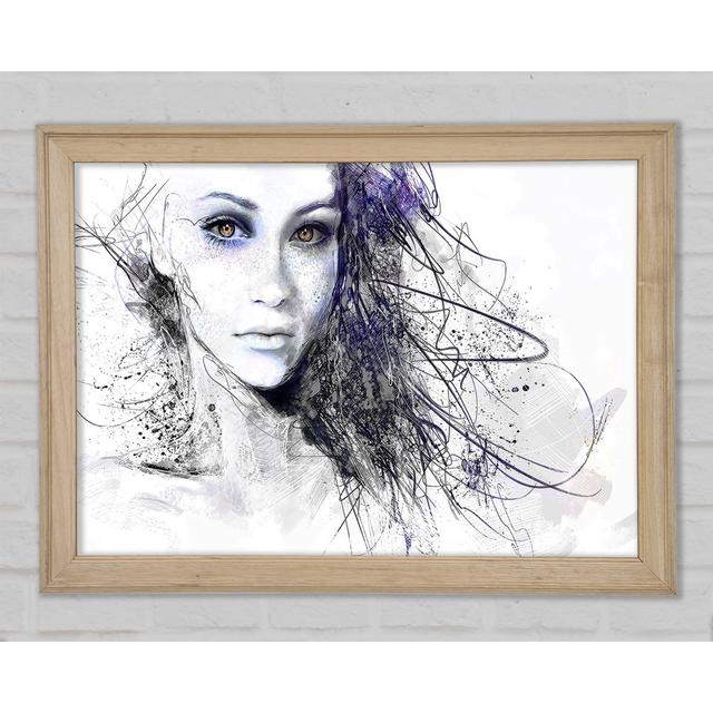 Urban Girl Drawing Framed Print Ivy Bronx Size: 42cm H x 59.7cm W x 1.5cm D on Productcaster.