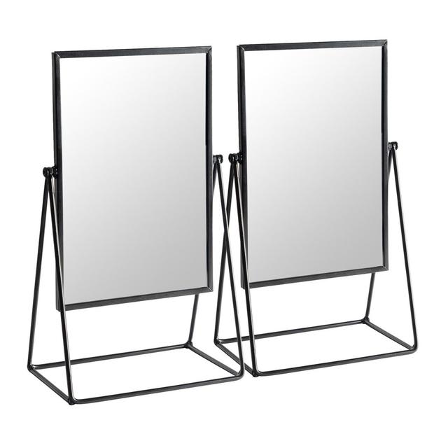 Rectangle Makeup Mirror - 22 x 39cm (Set of 2) Harbour Housewares Finish: Black on Productcaster.