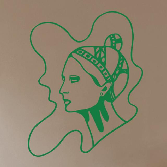 Art Nouveau Women Wall Sticker World Menagerie Colour: Green, Size: Medium on Productcaster.