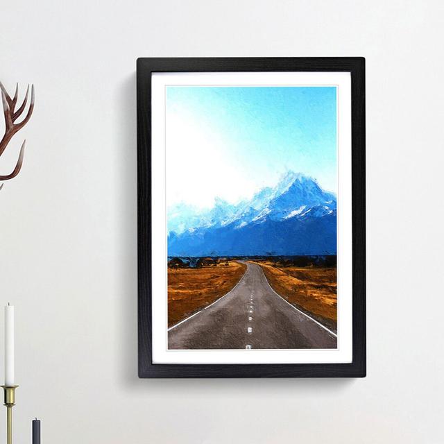 Road to Mount Cook in New Zealand - Picture Frame Painting Print East Urban Home Frame Option: Black Framed, Size: 48cm H x 36cm W x 2cm D on Productcaster.