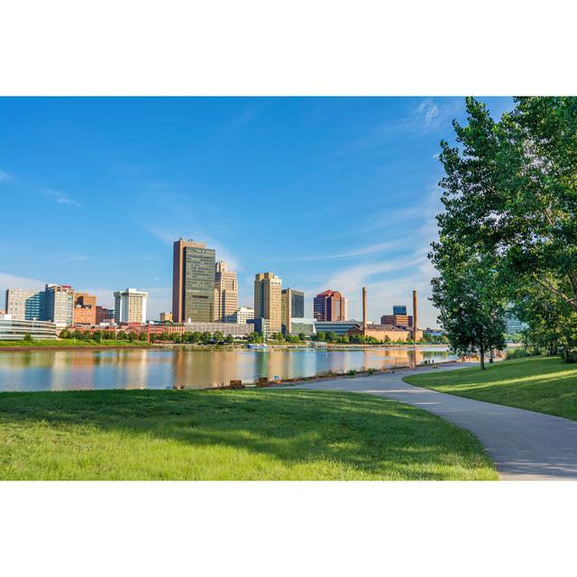 A City Skyline Reflected in a Smooth Lake Surface by Mshake - Wrapped Canvas Photograph 17 Stories Size: 20cm H x 30cm W on Productcaster.