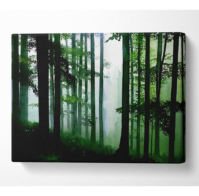 Emerald Forest Mist - Wrapped Canvas Art Prints Alpen Home Size: 35.6cm H x 50.8cm W x 10cm D on Productcaster.