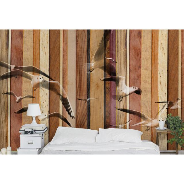 Seagulls Semi-Gloss Wallpaper Roll East Urban Home Material quality: Premium (150g/m²), Size: 4.8m x 320cm on Productcaster.