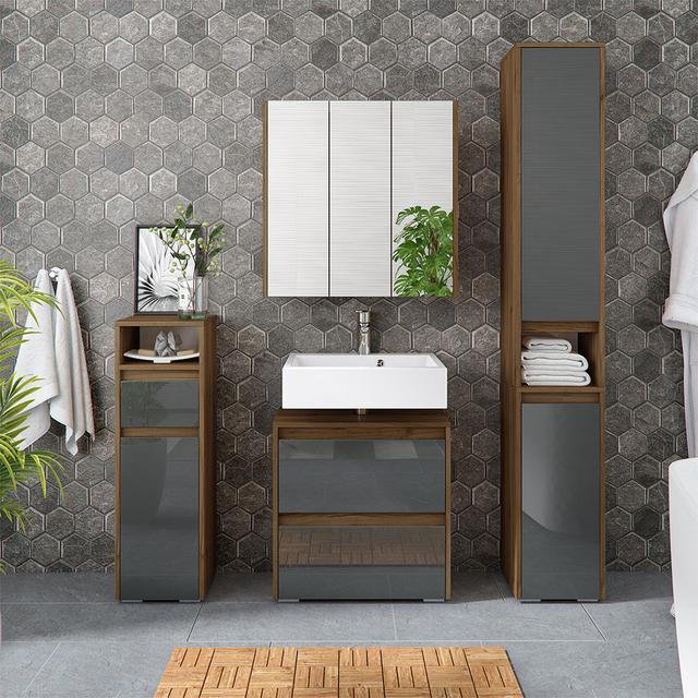 Bertolde 30.2Cm W x 96.3Cm H x 30Cm D Free-Standing Bathroom Cabinet Brayden Studio on Productcaster.