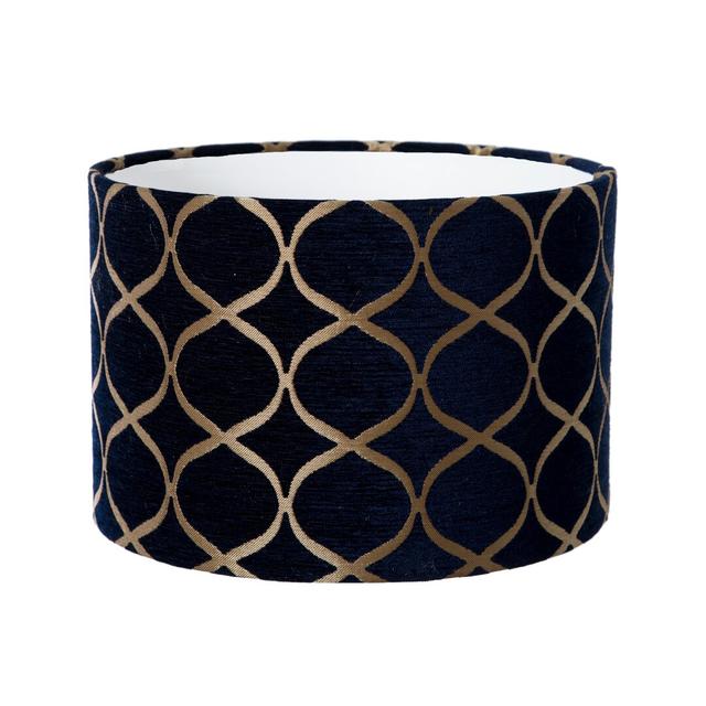 Velvet Drum Lamp shade Fairmont Park Colour: Indigo, Size: 25cm H x 25cm W x 25cm D on Productcaster.