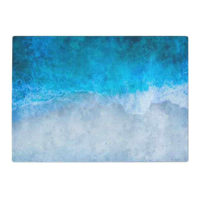 Tempered Glass Edge of the Ocean in the Maldives Chopping Board East Urban Home Size: 28.5 cm x 39 cm on Productcaster.