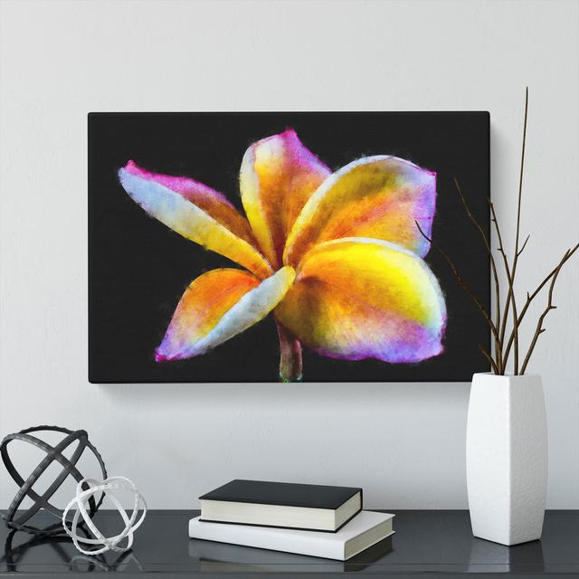 Frangipani Flower - Wrapped Canvas Painting East Urban Home Size: 40cm H x 60cm W x 3cm D on Productcaster.