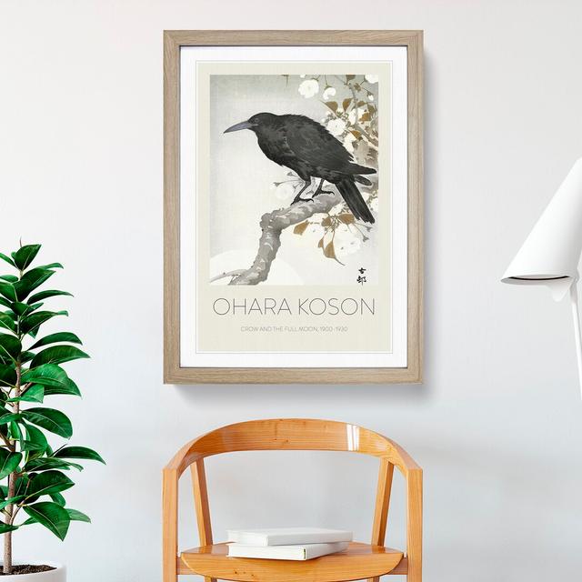 A Crow on the Blossom Tree by Ohara Koson - Picture Frame Painting East Urban Home Size: 65cm H x 48cm W x 2cm D, Frame Option: Oak Framed on Productcaster.