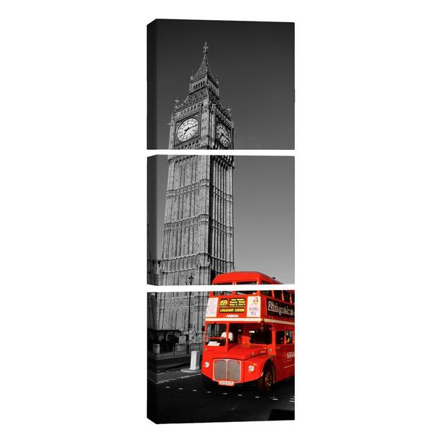 Big Ben, London, United Kingdom Color Pop - No Frame Panoramic Print on Canvas Ebern Designs Size: 121.92cm H x 40.64cm W x 1.91cm D on Productcaster.