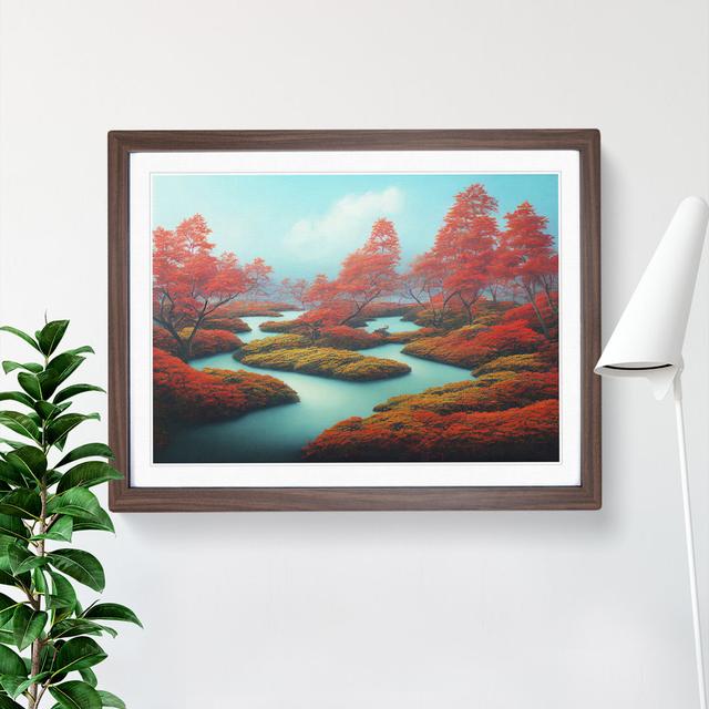 Ethereal Forest - Picture Frame Photograph Marlow Home Co. Size: 46cm H x 64cm W x 2cm D, Frame Colour: Walnut on Productcaster.