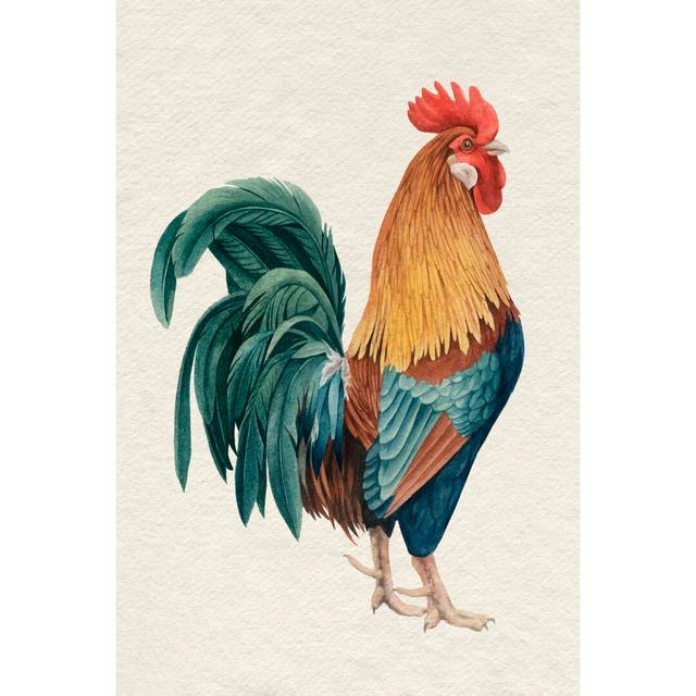 Rooster I by Grace Popp - Wrapped Canvas Painting August Grove Size: 46cm H x 30cm W on Productcaster.