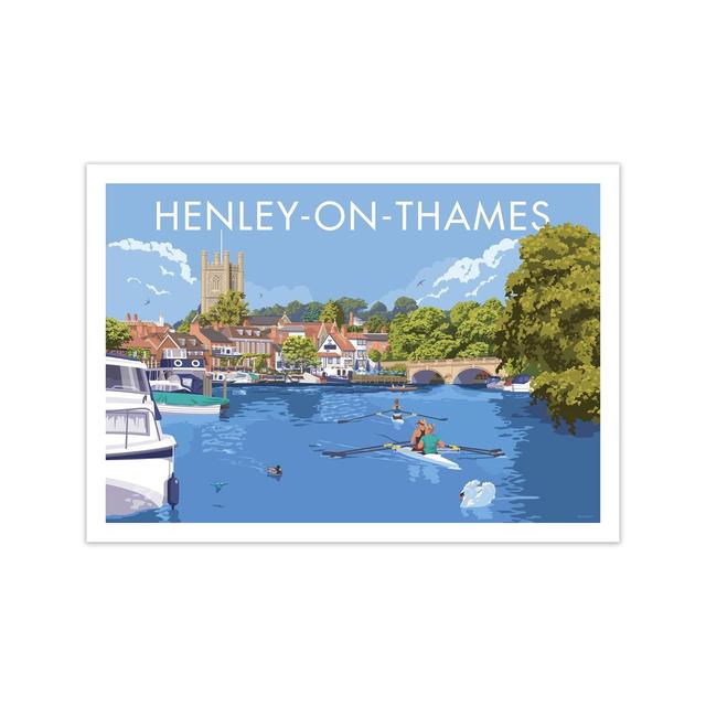 Henley On Thames Travel Art Print By Stephen Millership A1 / Canvas Highland Dunes Format: Paper, Size: 30cm H x 42cm W x 1cm D on Productcaster.