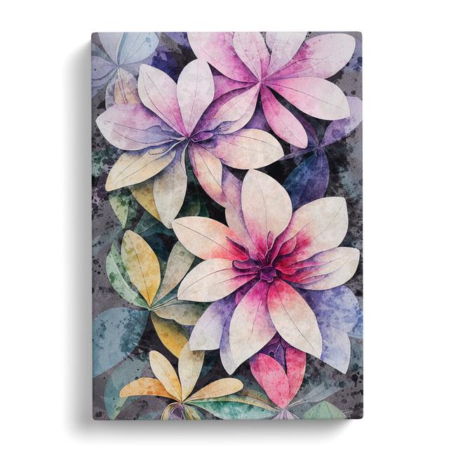 Flowers in Watercolour No.2 - Wrapped Canvas Graphic Art Marlow Home Co. Size: 60cm H x 40cm W x 3cm D on Productcaster.