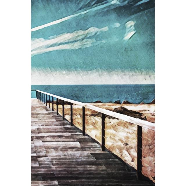 Wooden Pier Meets Blue Skies II by Ashley Aldridge - Wrapped Canvas Painting Highland Dunes Size: 46cm H x 30cm W x 3.8cm D on Productcaster.