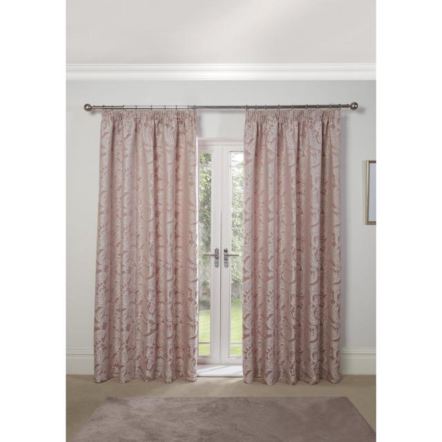 Duchess Pencil Pleat Room Darkening Sliding Panel Curtains (Set of 2) Marlow Home Co. Panel Size: Width 228 x Drop 228cm, Colour: Pink on Productcaster.