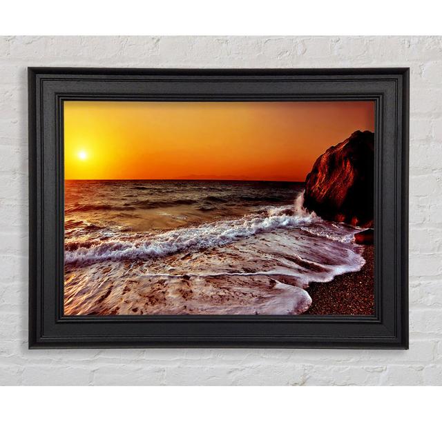 Swell Of The Ocean Sun Framed Print Wall Art Highland Dunes Size: 84.1cm H x 142.2cm W x 8cm D, Format: Black Framed Paper on Productcaster.