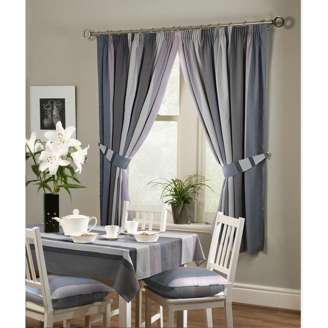 Naiya Polyester Room Darkening Pencil Pleat Curtains Pair 17 Stories Panel Size: 117 W x 137 D cm, Curtain Colour: Grey on Productcaster.