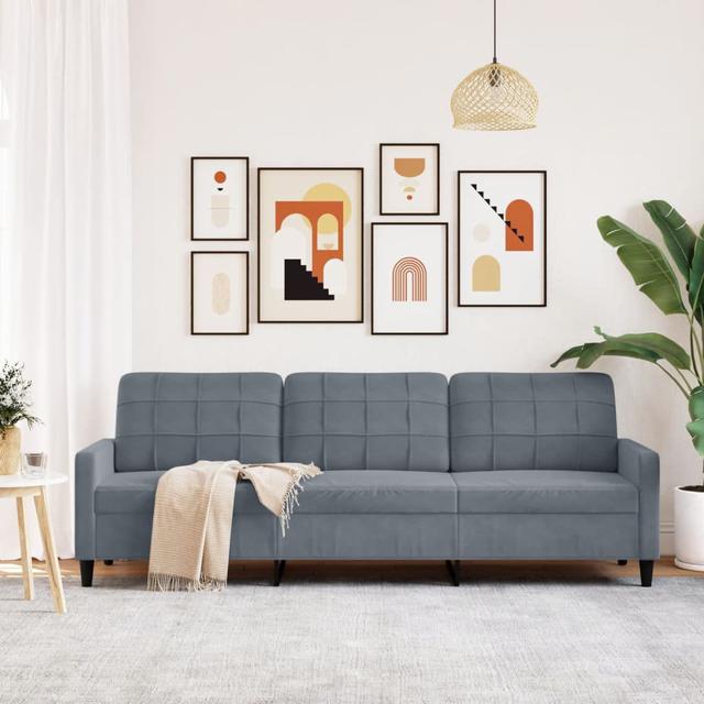 Vidaxl 3-Sitzer-Sofa Dunkelgrün 180 Cm Samt ScanMod Design Größe: 80 cm H x 226 cm B x 77 cm T, Polsterfarbe: Dunkelgrau on Productcaster.