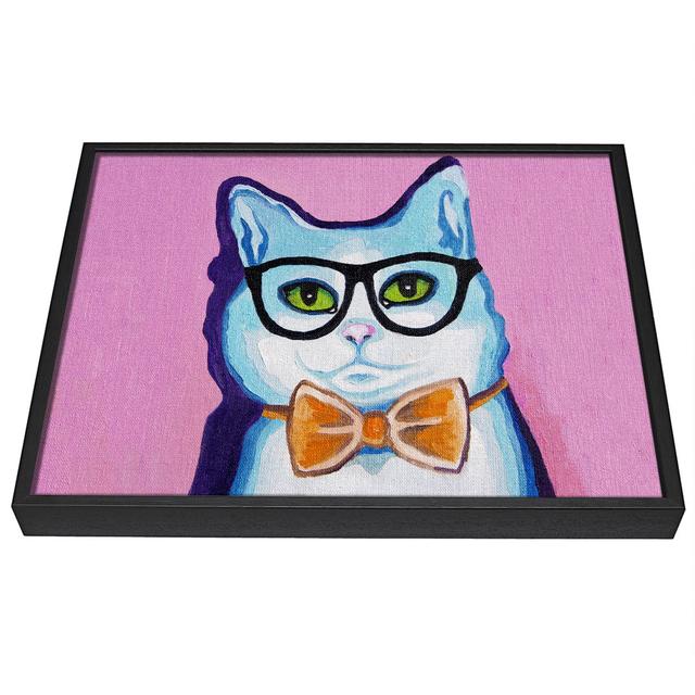 Clever Cat - Single Picture Frame Painting on Canvas Rosalind Wheeler Size: 66cm H x 106.6cm W x 10cm D on Productcaster.