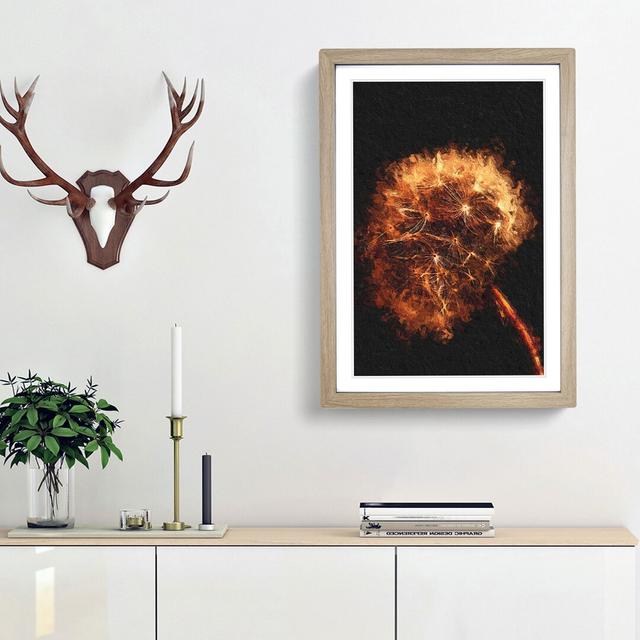 Dandelion Puff in Abstract - Picture Frame Painting Print East Urban Home Frame Option: Oak Framed, Size: 36cm H x 27cm W x 2cm D on Productcaster.