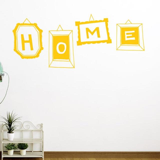 Home Sign In Different Frames Wall Sticker 17 Stories Colour: Dark Yellow, Size: Large on Productcaster.