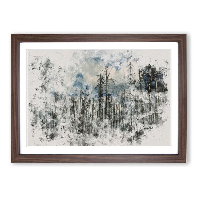 Winter Forest Vol.2 Watercolour - Picture Frame Graphic Art East Urban Home Size: 48cm H x 65cm W x 2cm D, Frame Option: Walnut on Productcaster.