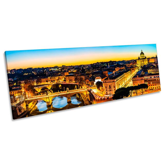 St Peter''s Basilica Rome Print PANORAMA CANVAS WALL ART Picture Multi-Coloured 17 Stories Size: 40.64cm H x 121.92cm W on Productcaster.