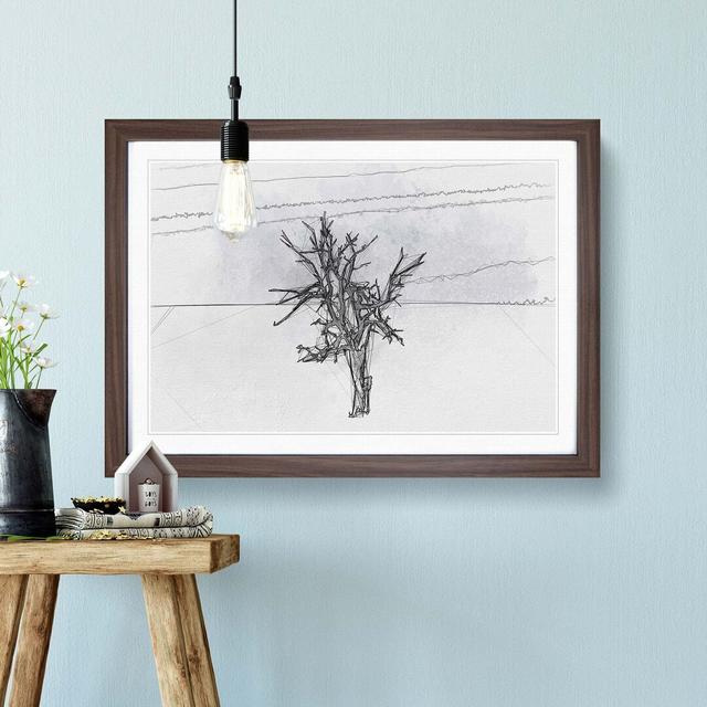 Winter Tree in Abstract - Picture Frame Graphic Art Print East Urban Home Frame Option: Walnut, Size: 35cm H x 50cm W x 2cm D on Productcaster.