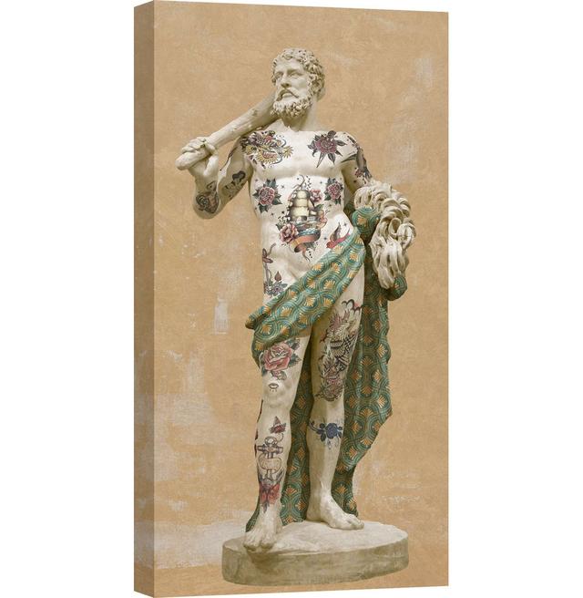 Tattooed Hercules by Steven Hill - Wrapped Canvas Art Prints Ophelia & Co. Size: 70cm H x 35cm W x 4cm D on Productcaster.