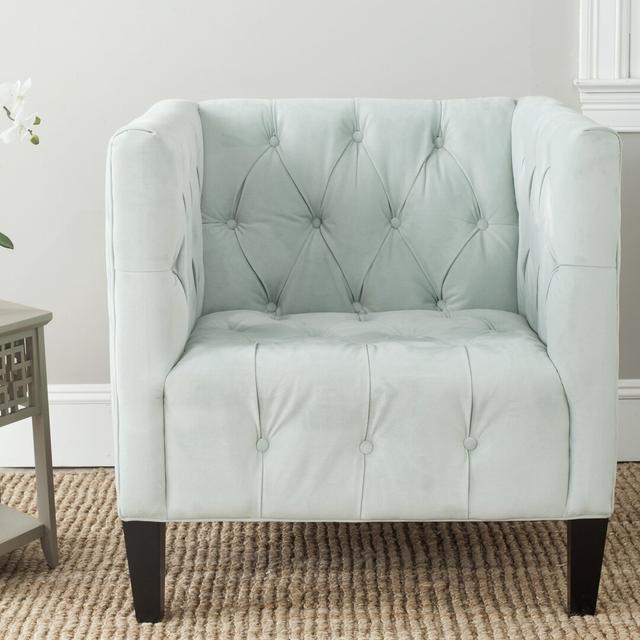 81 Cm Wide Tufted Armchair Blue Elephant Upholstery Colour: Light Blue on Productcaster.