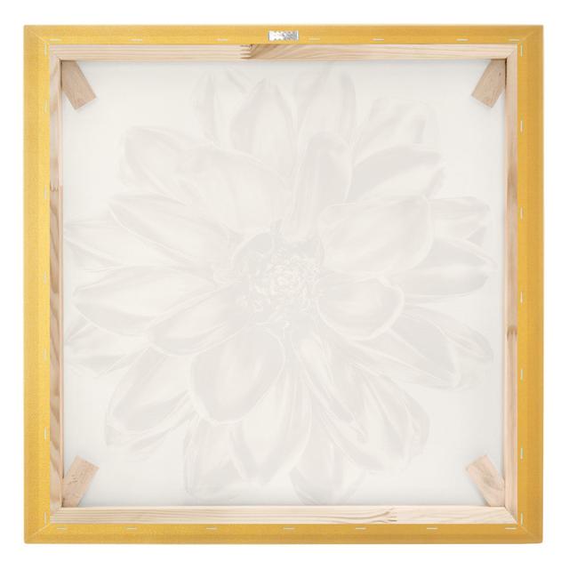 Metallic Dahlia Flower - Wrapped Canvas Graphic Art Ebern Designs Size: 40cm H x 40cm W, Format: 260g/m² canvas, Colour: Gold on Productcaster.