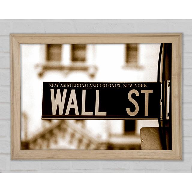 New York City Wall Street - Einzelner Bilderrahmen Kunstdrucke Ebern Designs Größe: 29,7 cm H x 42 cm B x 1,5 cm T on Productcaster.