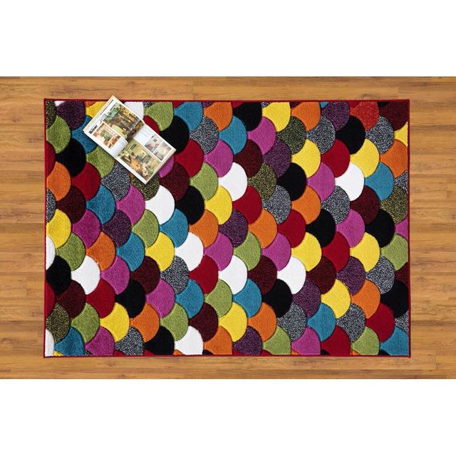 Aranita Geometric Machine Woven Multicolour Area Rug 17 Stories Rug Size: Rectangle 80 x 150cm on Productcaster.