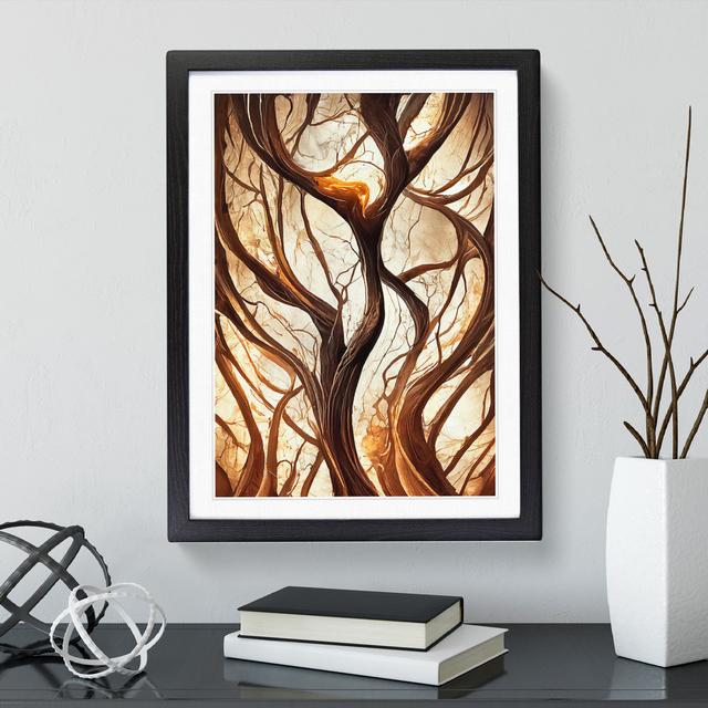 Abstract Autumn Tree No.1 - Single Picture Frame Painting Metro Lane Frame Colour: Black, Size: 64cm H x 46cm W x 2cm D on Productcaster.