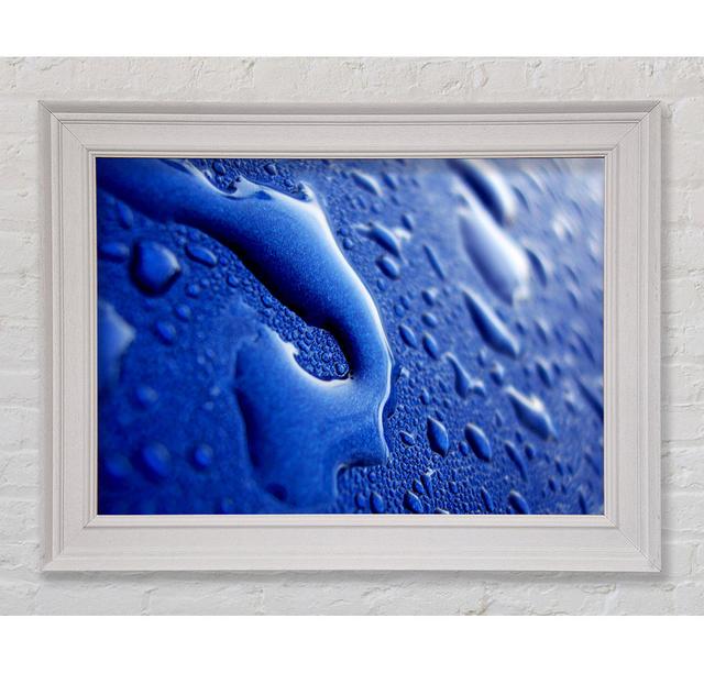 Blue Liquid Framed Print Ivy Bronx Size: 59.7cm H x 84.1cm W x 8cm D, Format: Gold/Black Framed Paper on Productcaster.